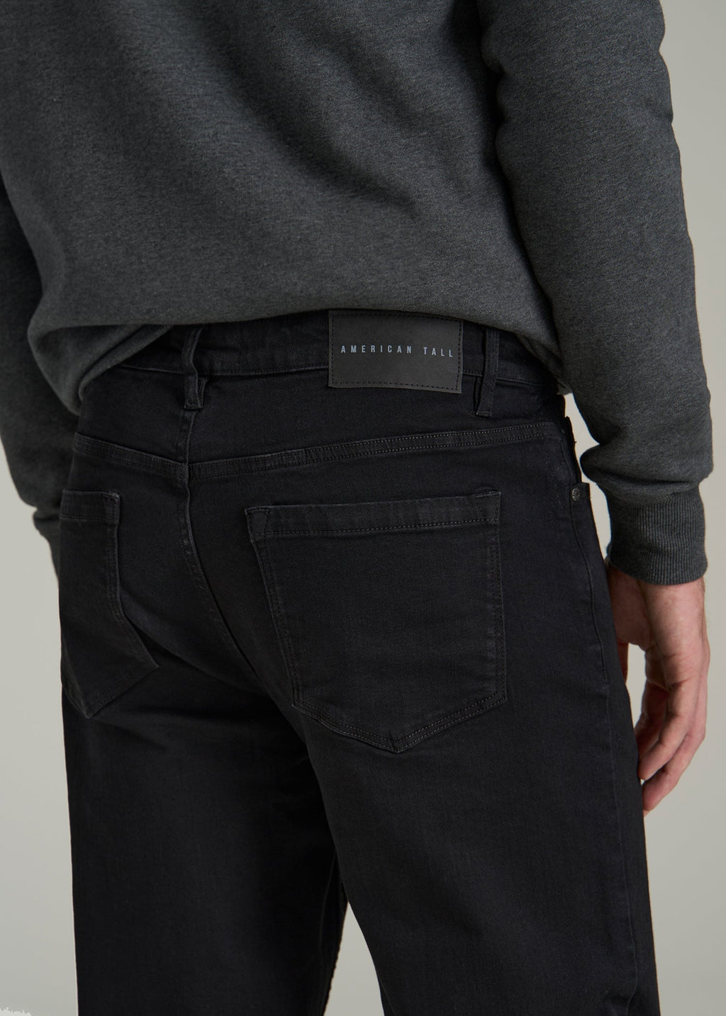 A.T. Basics Men's J1 Straight Fit Jeans for Tall Men in Black
