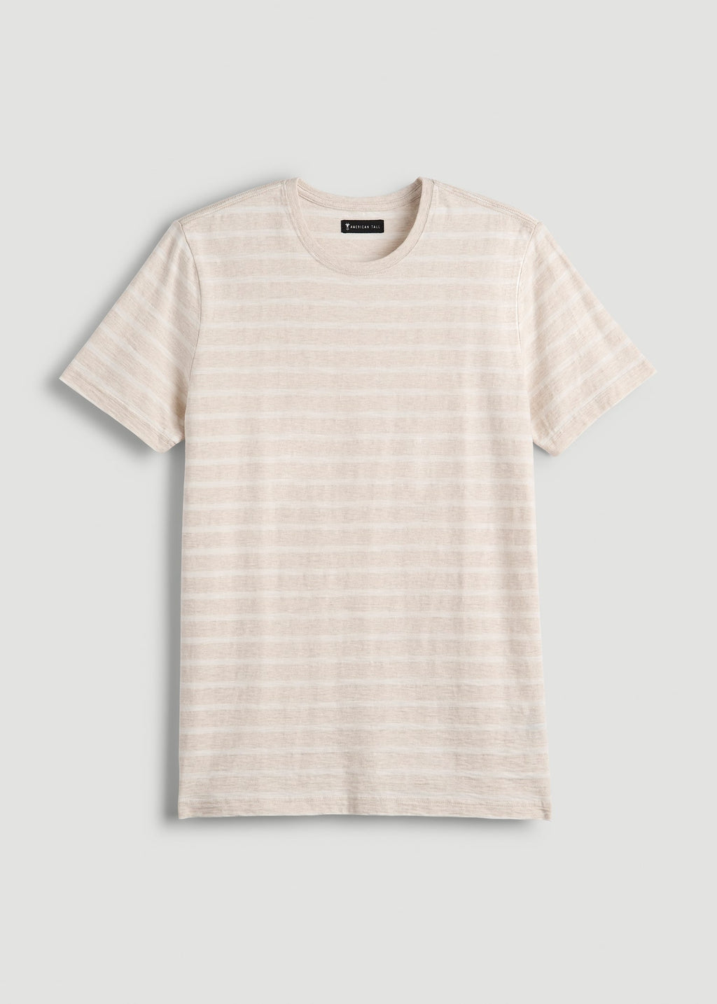 REGULAR-FIT Striped Tee for Tall Men in Heathered Oatmeal and White Stripe