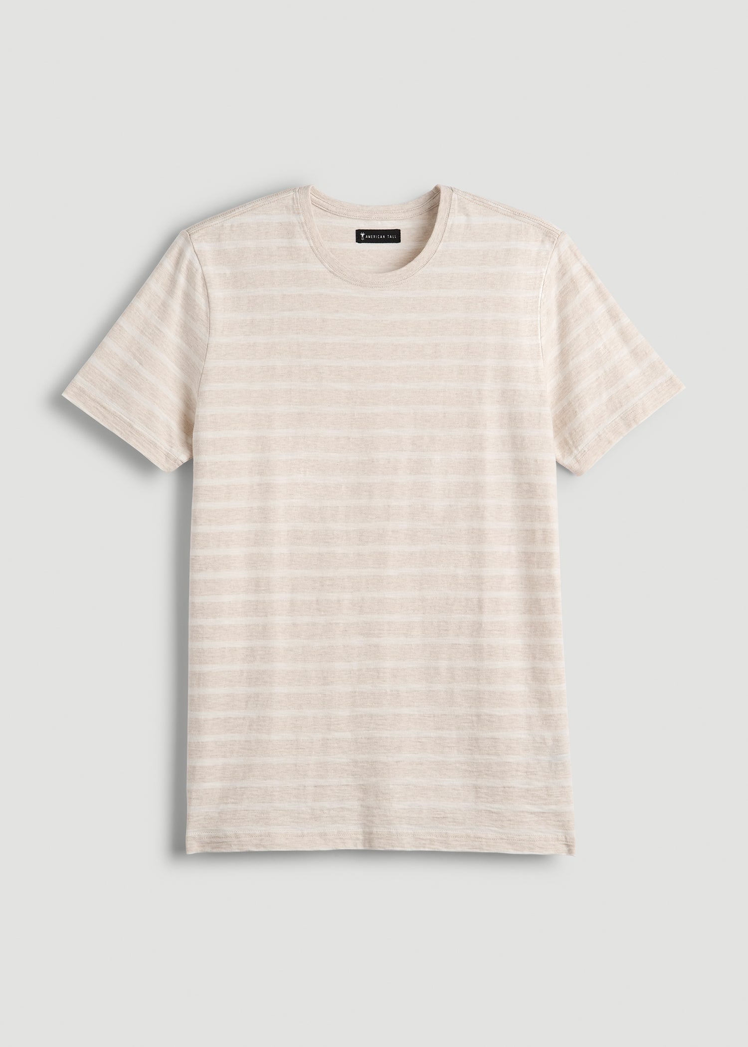 REGULAR-FIT Striped Tee for Tall Men in Heathered Oatmeal and White Stripe