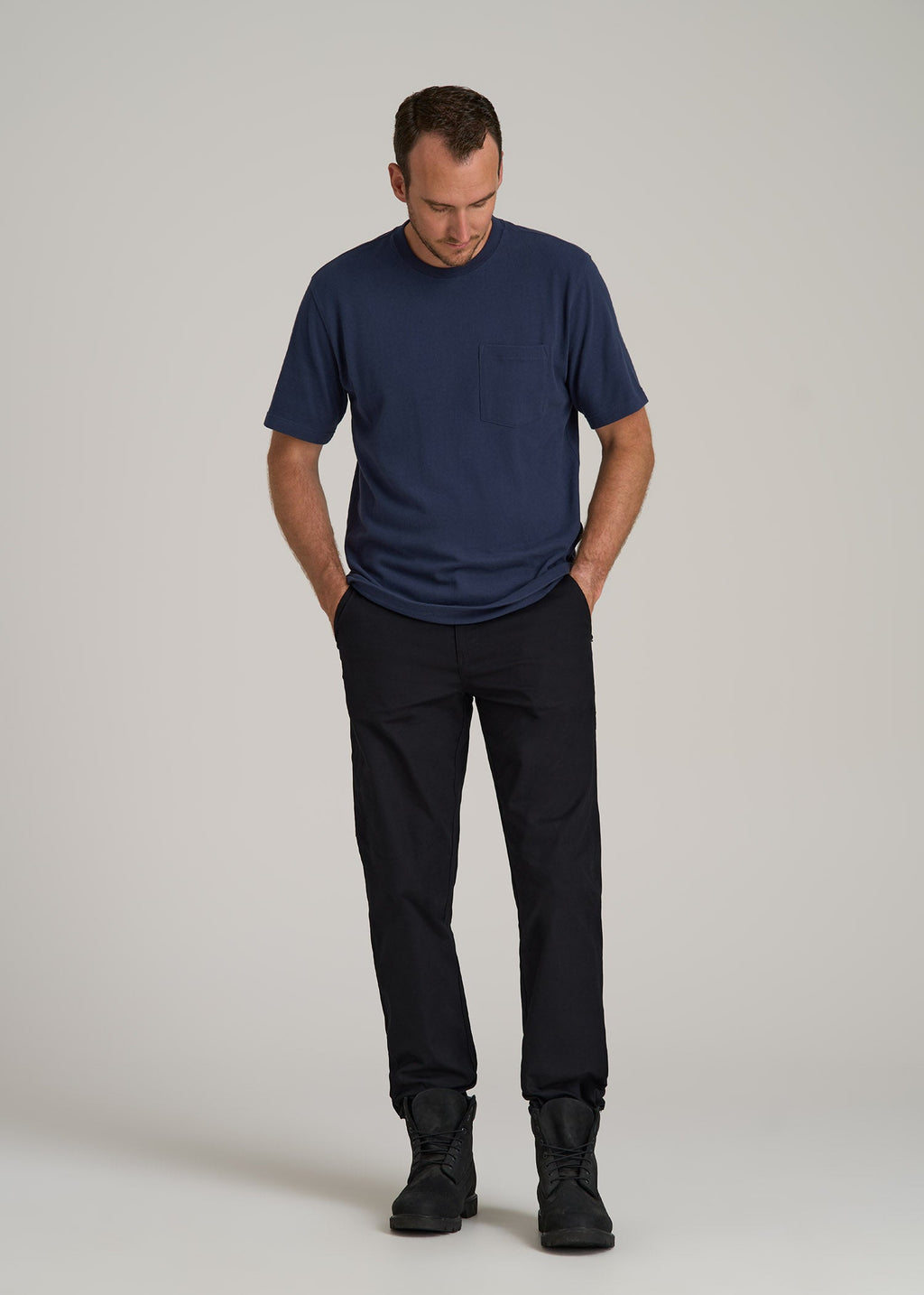 LJ&S Workwear Pocket T-Shirt for Tall Men in Midnight Navy